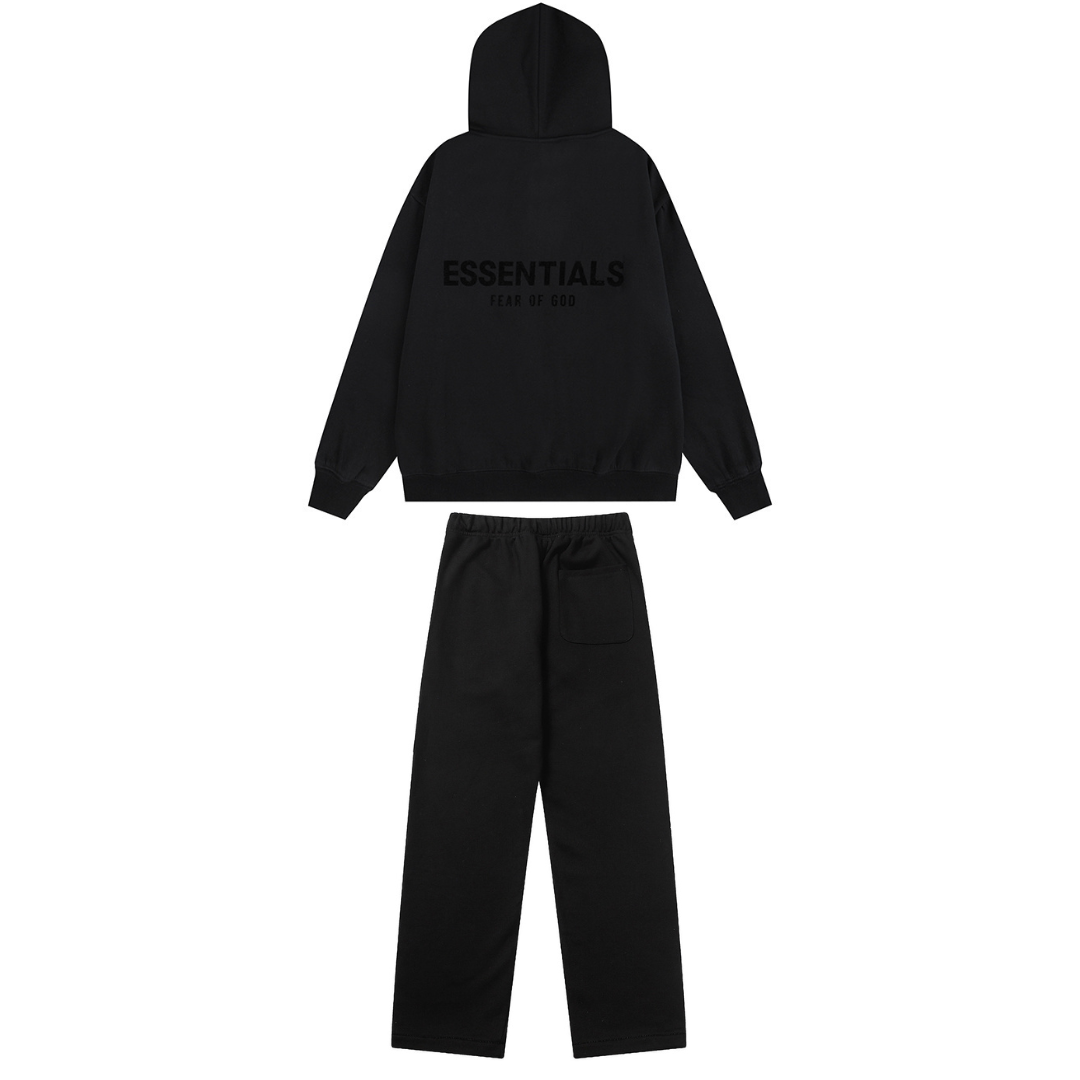 Essentials Relaxed Black Tracksuit