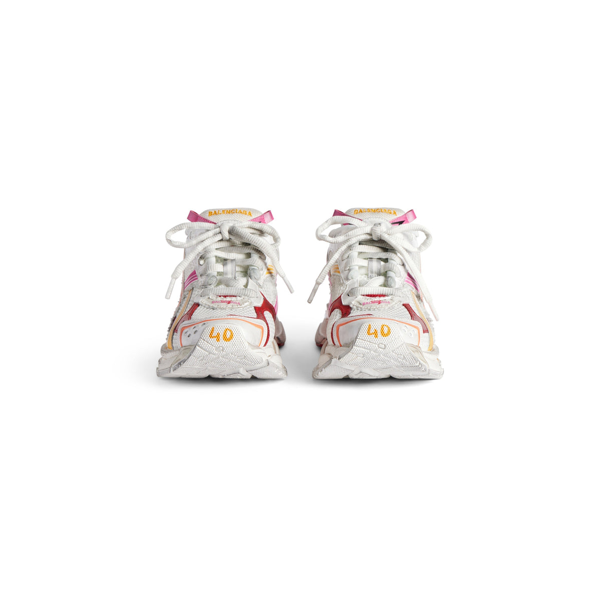Balanciaga Runner Blanc Orange Rose Et Rouge